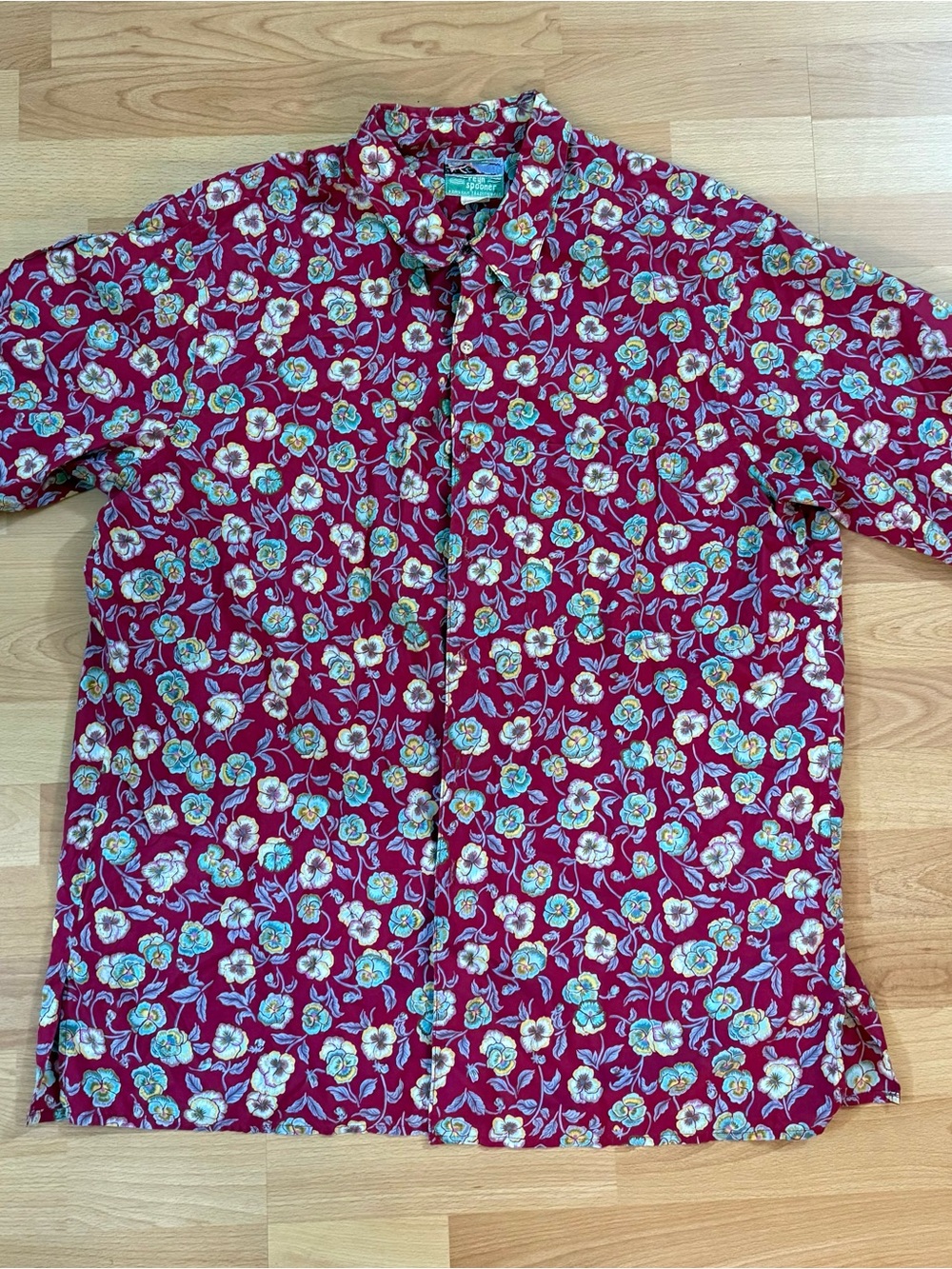 reyn spooner Maroon Floral Short-Sleeve Button-Down Shirt